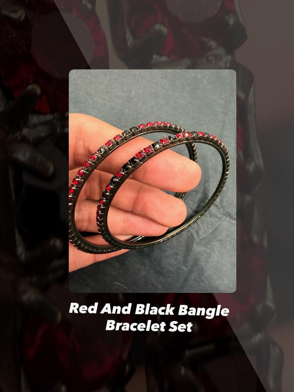 EUC Red And Black Bangle Bracelet Set